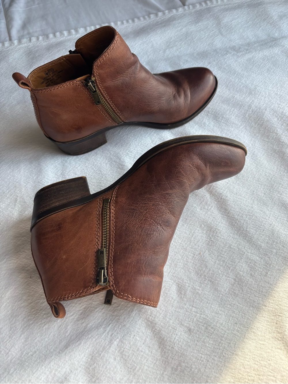 Lucky Brand Tan Leather Ankle Booties , Size 7M (EU 37.5) - Picture 3 of 11